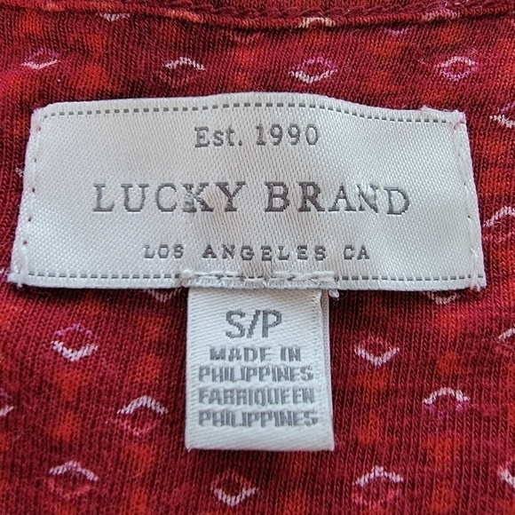 Lucky Brand Red Aztec V-Neck Long Sleeve Tunic - Size S/P - Picture 4 of 7